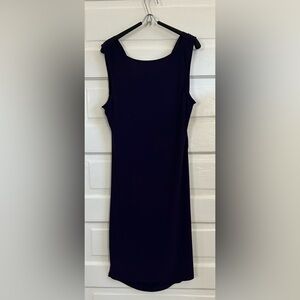 PattyBoutik Sleeveless Purple Sheath Dress with Side Ruching